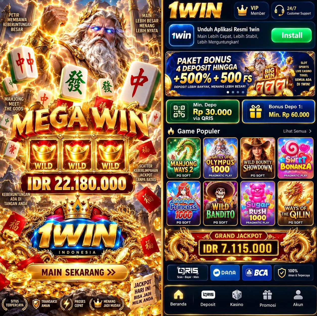 1WIN - Login Situs Resmi dan Nikmati Ragam Game PG Soft